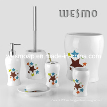 Accesorios de baño de porcelana conjunto con estrellas Decal (WBC0501A)